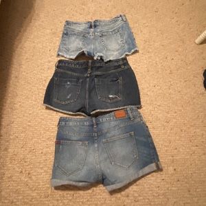 Jean shorts and skirts